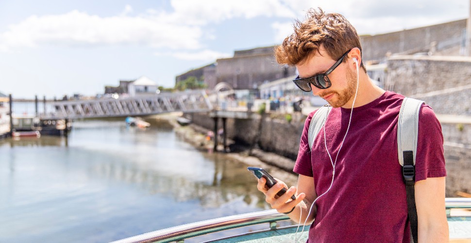 Man enjoying Mayflower Trail